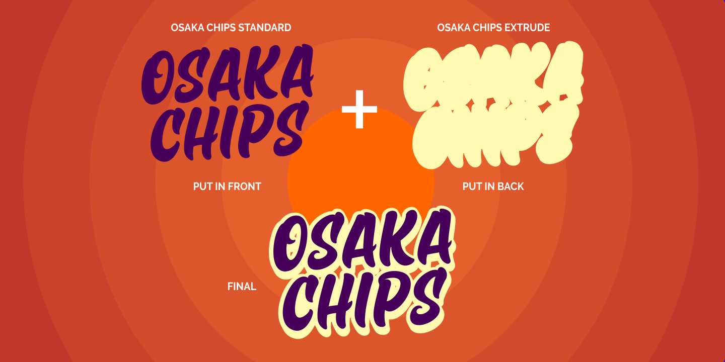 Przykład czcionki Osaka Chips Extrude